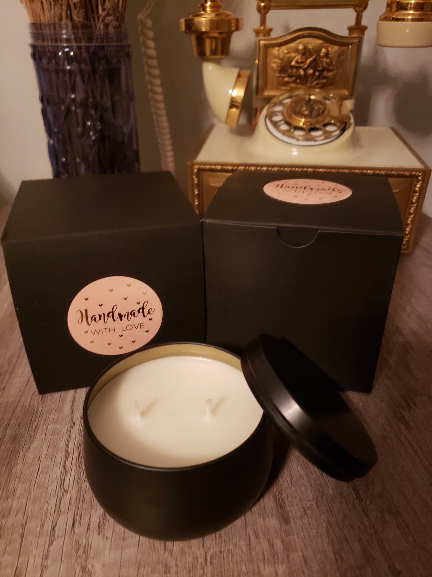Luxe black tin